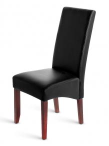 Esszimmerstuhl Stuhl schwarz recyceltes Leder STEFANO
