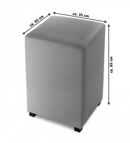 Sitzwürfel Cube 35 x 35 cm recyceltes Leder cappuccino YORK