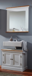 SALE Badmöbel Set 2tlg Waschplatz 72,5 cm Spiegel weiß lackiert Paris