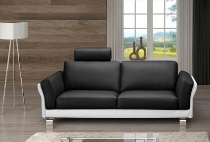 Design Sofa Garnitur 2 & 3 Sitzer schwarz weiß NEGRO