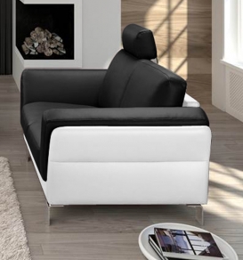 Design Sofa Garnitur 2 & 3 Sitzer schwarz weiß NEGRO