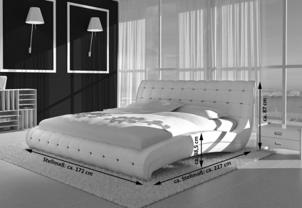 Polsterbett Doppelbett Bett 140 cm Weiß VEDERI