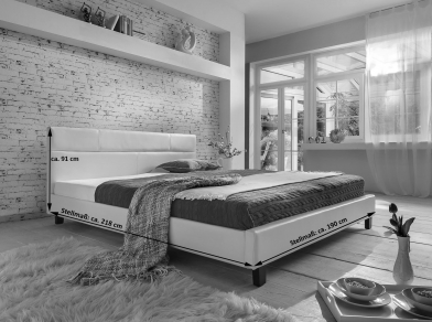 Polsterbett weiß Doppelbett 180x200 cm günstig PELLISIMA