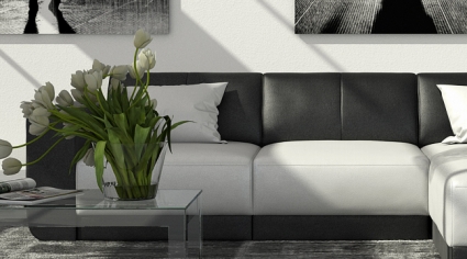 Couch Ecksofa Polsterecke 260 x 200 cm weiß schwarz Fadrina
