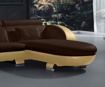 Couch Ecksofa 242 x 181 cm braun creme Polsterecke VIGO Combi 1