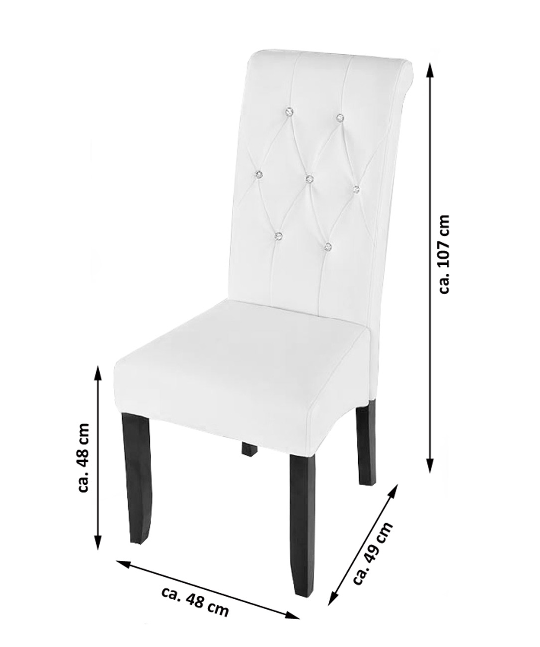 Esszimmerstuhl Stuhl weiß recyceltes Leder IWAN