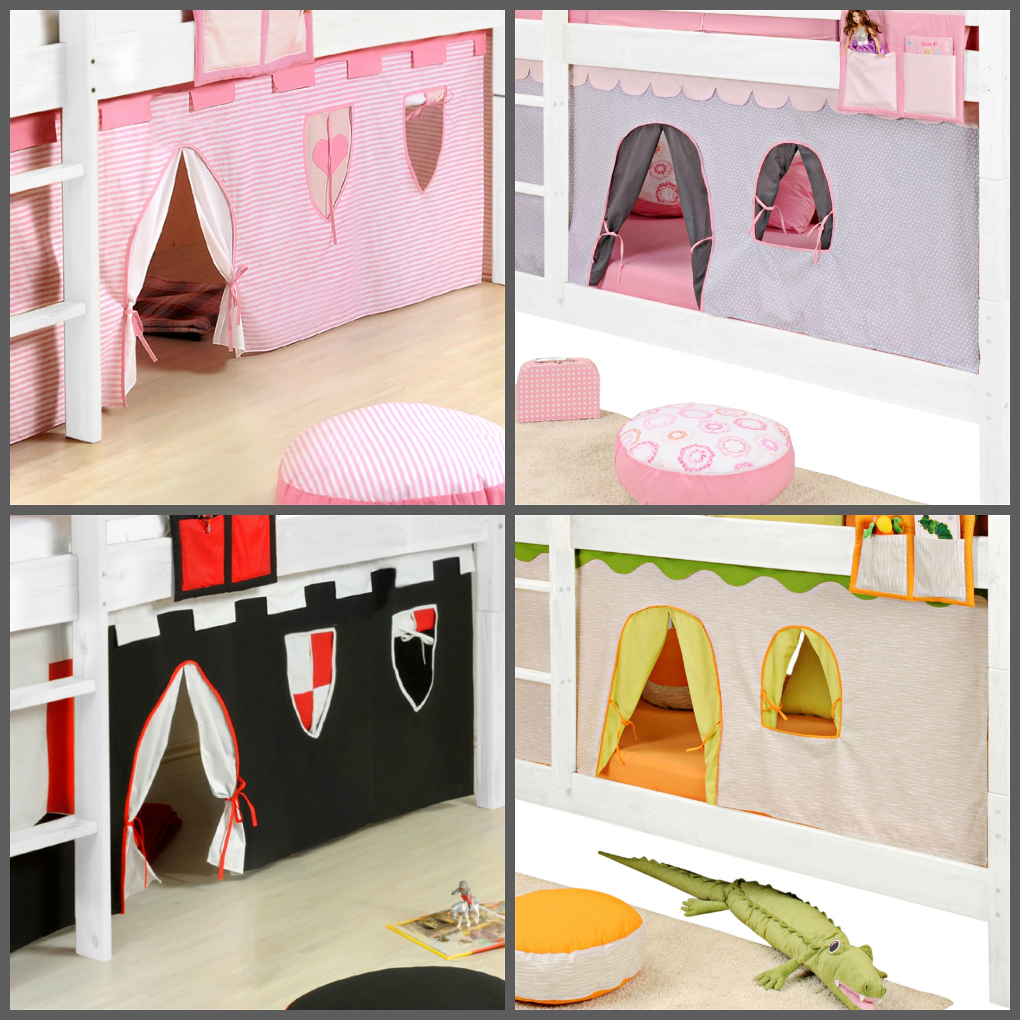 Vorhänge für Kinderbetten in verschiedenen Varianten