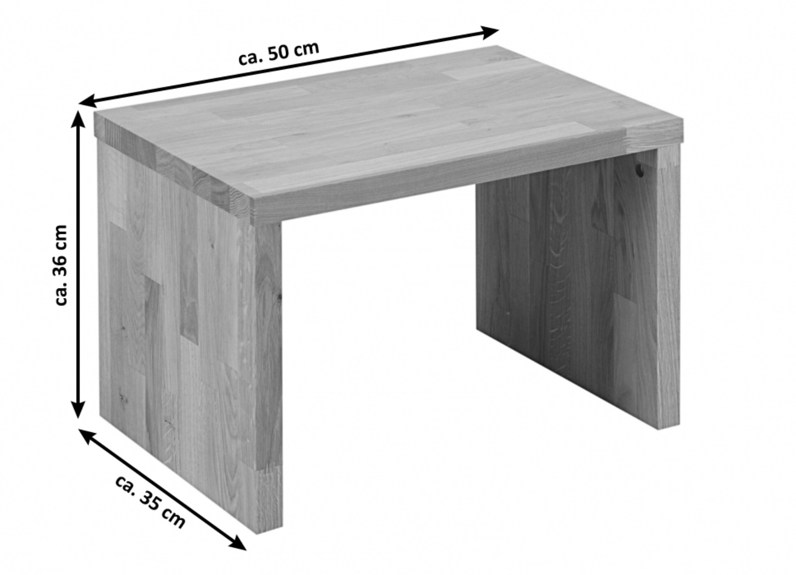 Nachttisch 50 x 36 cm Massivholz Wildeiche parkett BEN 1