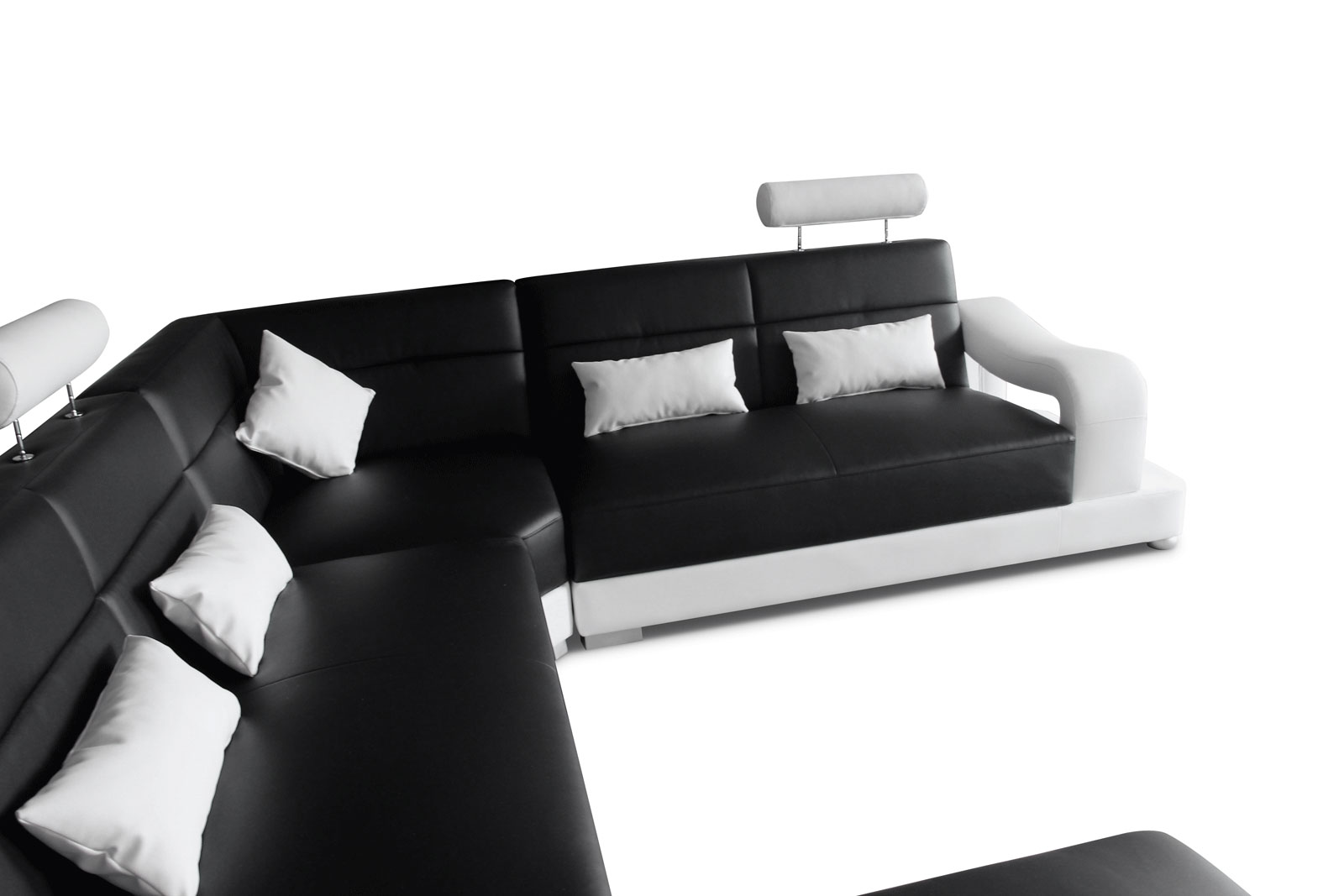 Sofa Wohnlandschaft 181 x 392 x 243 cm schwarz / weiß  ARIOLA