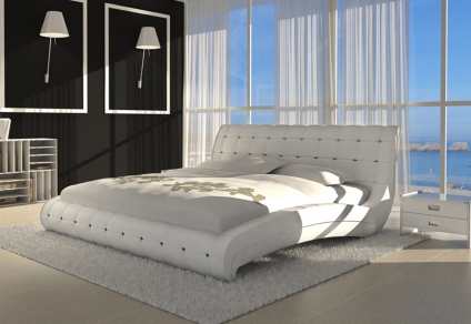Polsterbett Doppelbett Bett 140 cm Weiß VEDERI