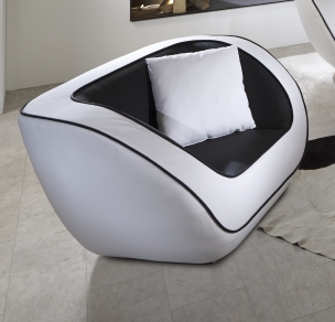 SALE Lounge Sessel in schwarz weiß Navarra