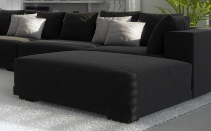 Wohnzimmer Hocker passend zur Couch Anima schwarz